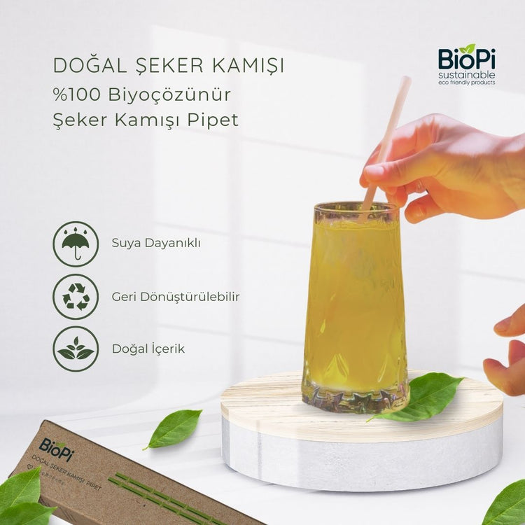 Biopi Şeker Kamışı Pipet İçerikleri